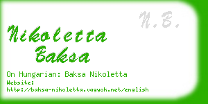 nikoletta baksa business card